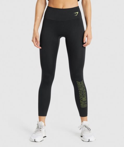 Women's Gymshark Training Graphic Leggings Black | CA 50ADN8